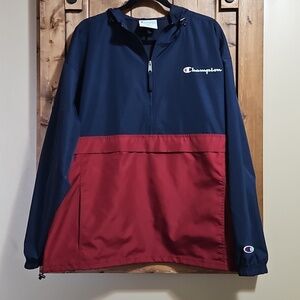 Champion Red Blue Lightweight Windreaker Shell Jacket Size XL